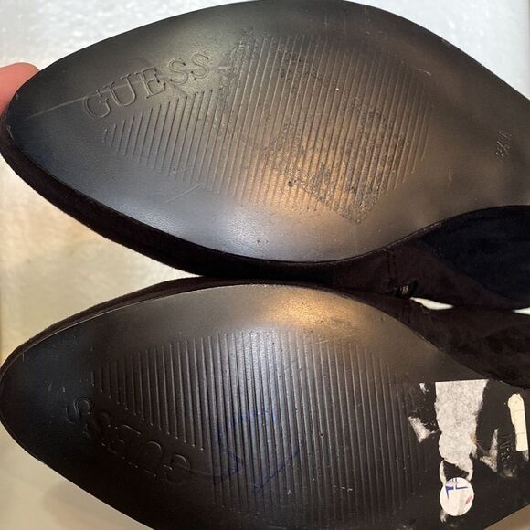 Guess Kelson Womens Ankle Booties Suede Black Wedge Side Zip Casual - Picture 12 of 13